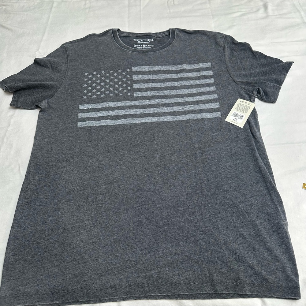New Lucky Brand Charcoal Burnout Tee size M